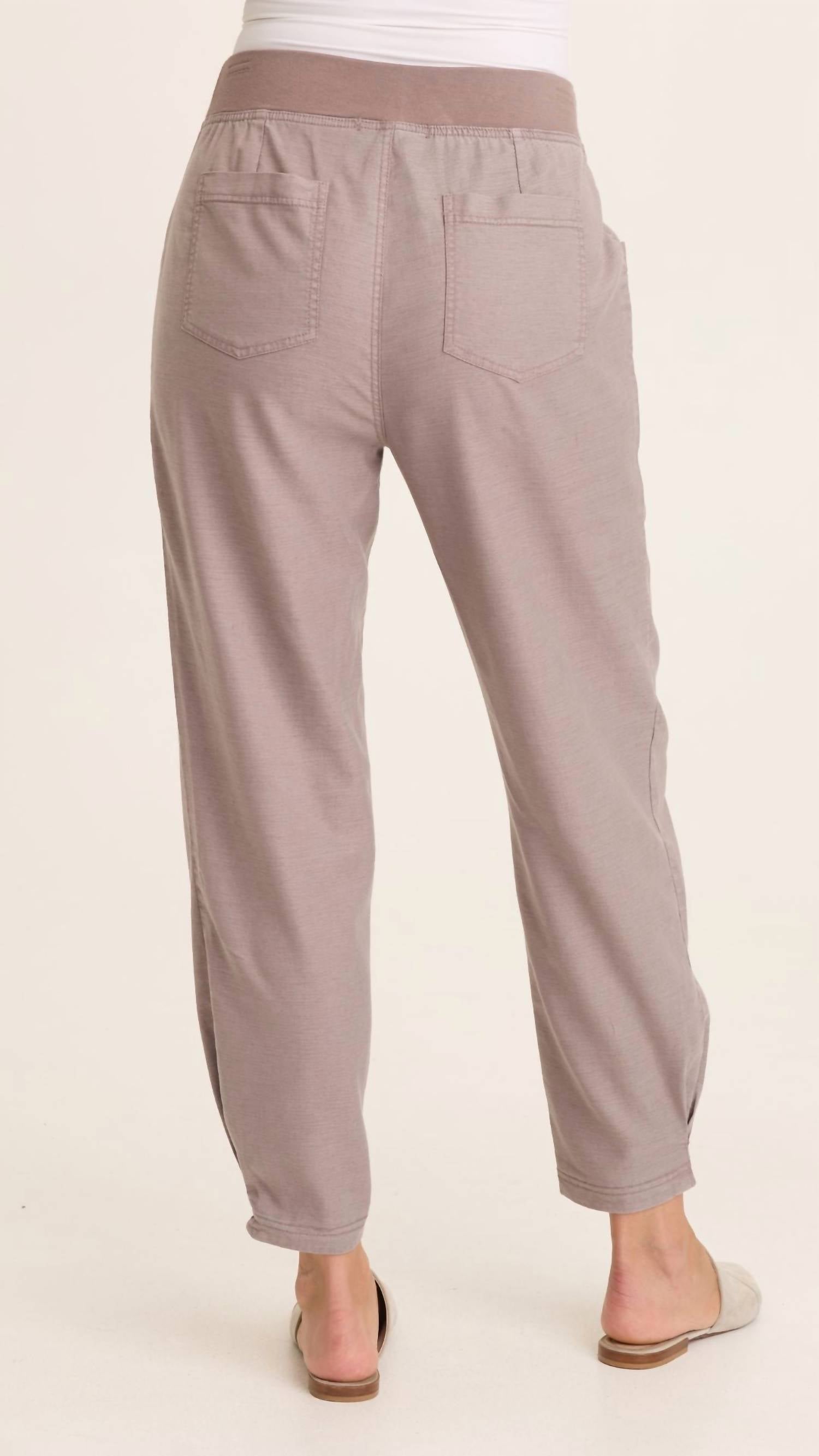 Wearables Women's Beck Twill Barrel Style Pants in subtle brown grey - women's pants - detail view