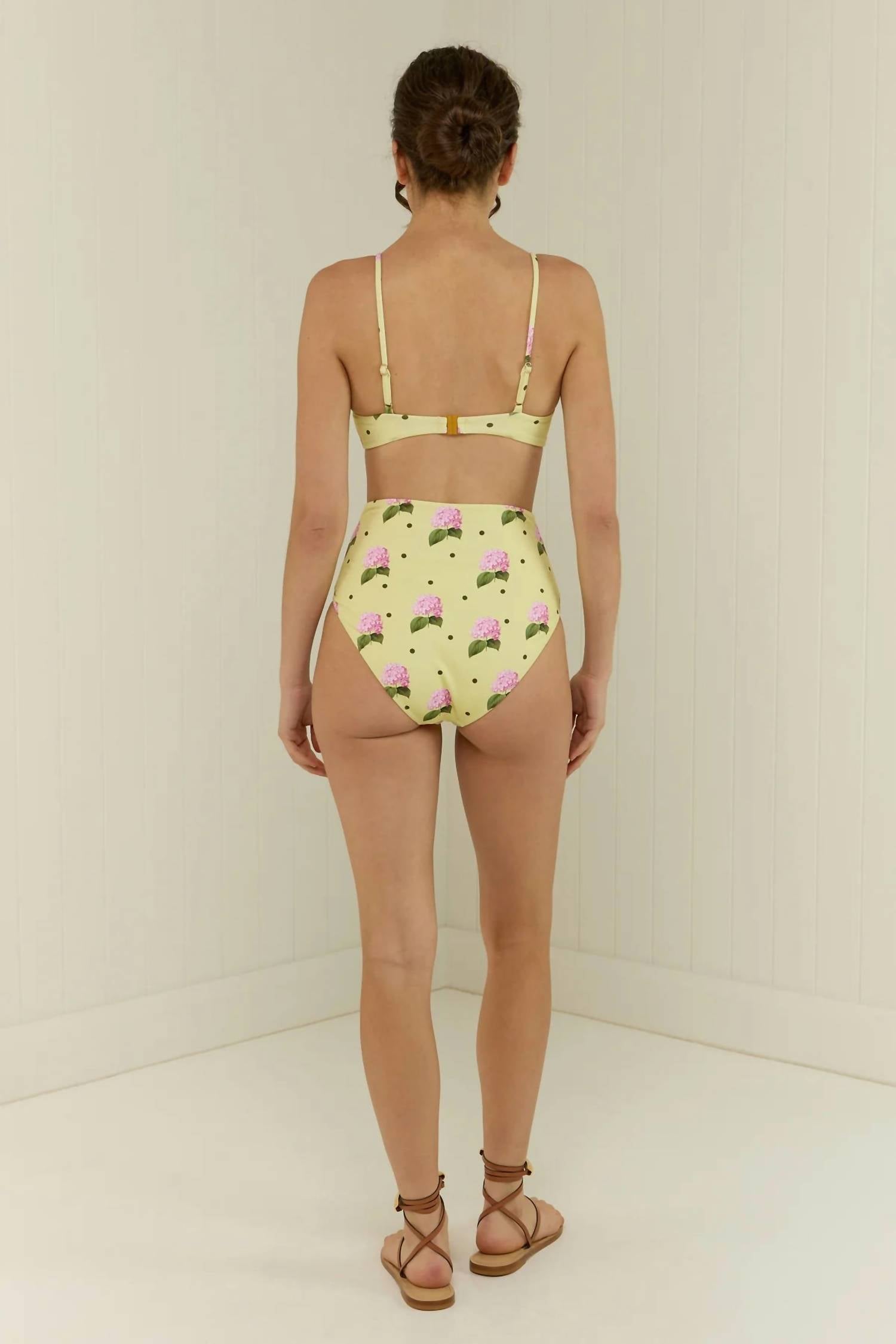 Palm Noosa Two Piece Balconette Bra With Hi Waist Bikini Bottom Set in multicolor - women's swimwear - detail view