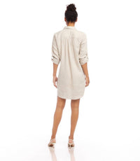 Karen Kane - Roll Tab Linen Shirtdress