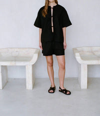 A.Ren - Woven Cotton Straight Leg Shorts