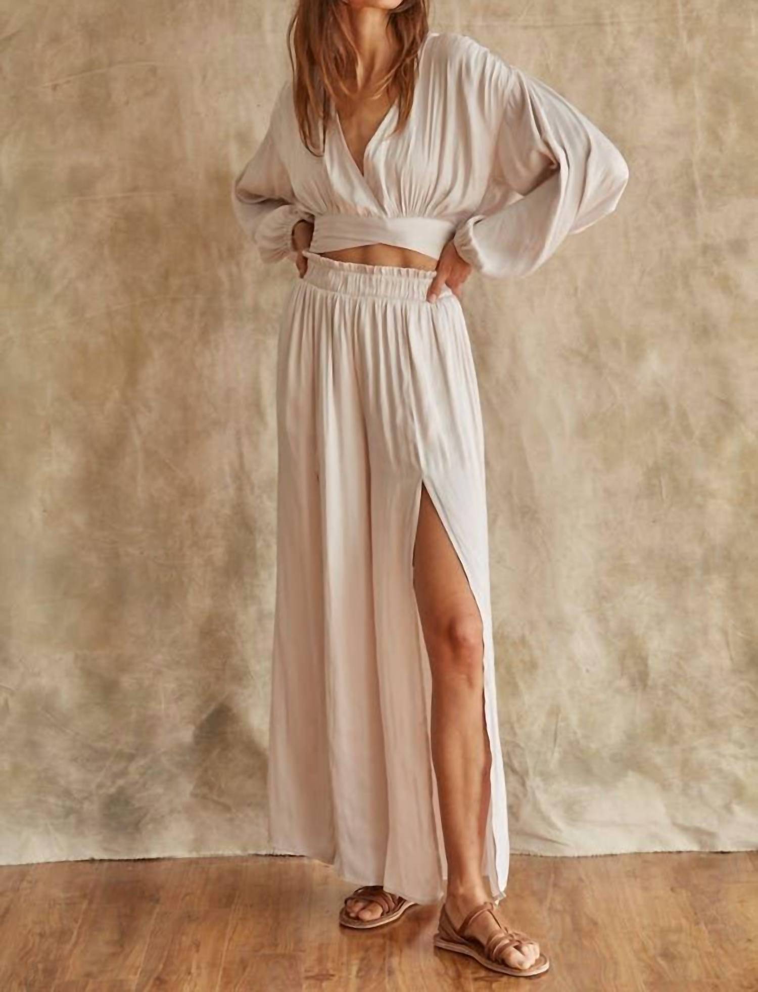 By Together - Jenna Satin High Waisted Trousers
