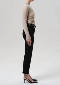 Citizens of Humanity Caia Straight Leg Pants in plush black - women's pants - alternate view