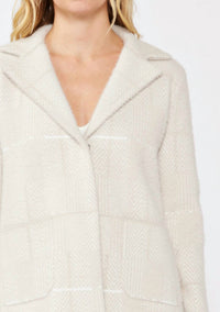 Lovestitch - Plaid Sweater Blazer With Hidden Snaps