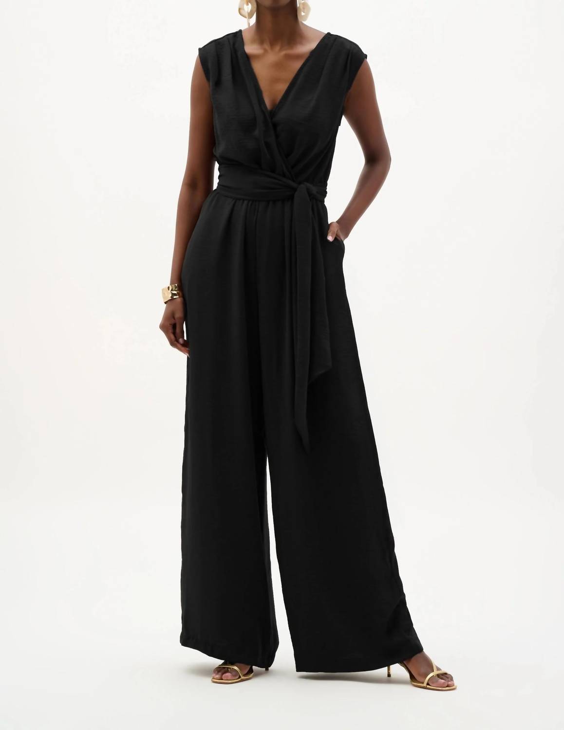 Joseph Ribkoff - Wrap Wide Leg Pull-on Jumpsuit