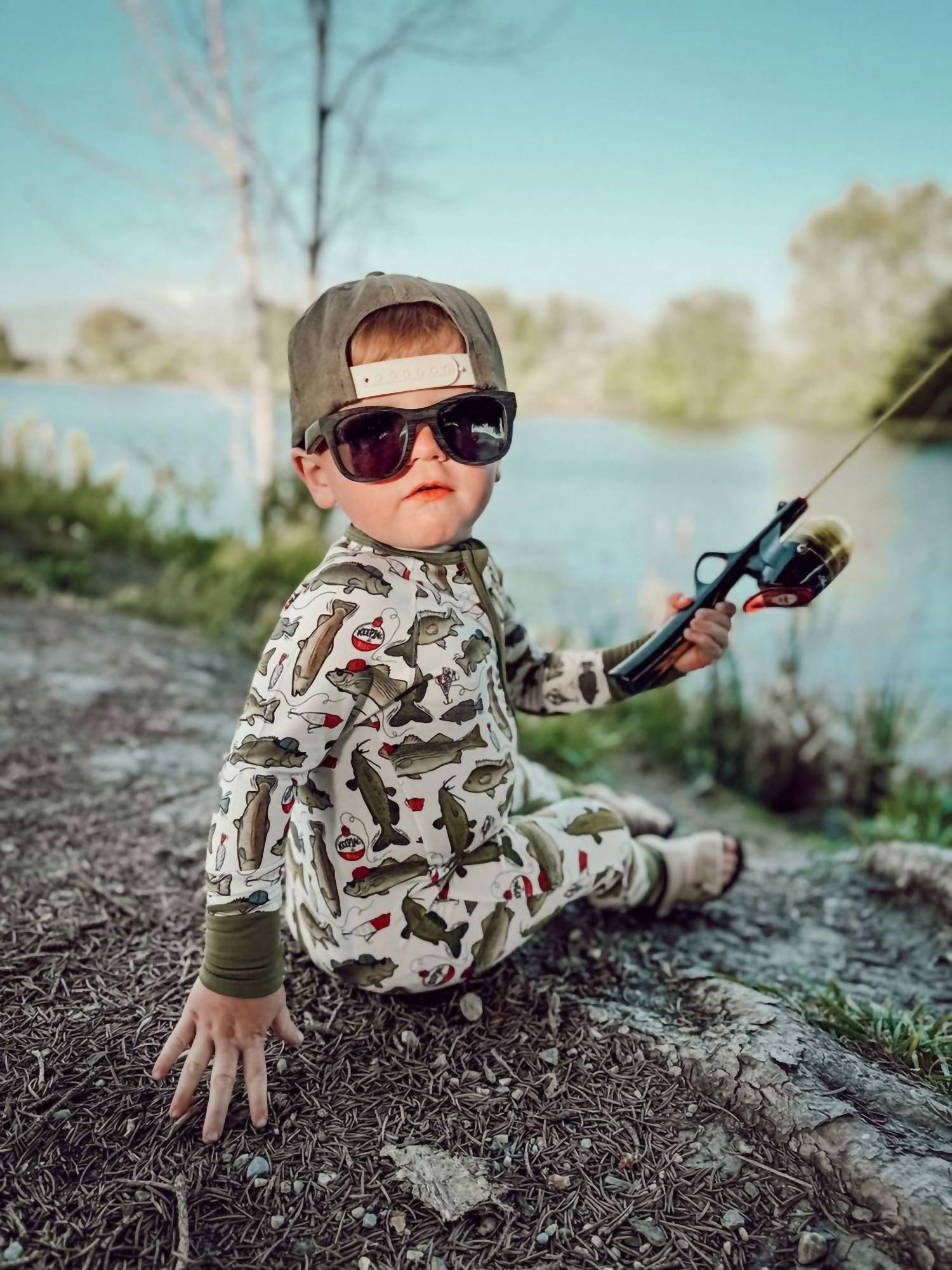 Fletch - Wishin I Was Fishin Bamboo Snoozer Onesies