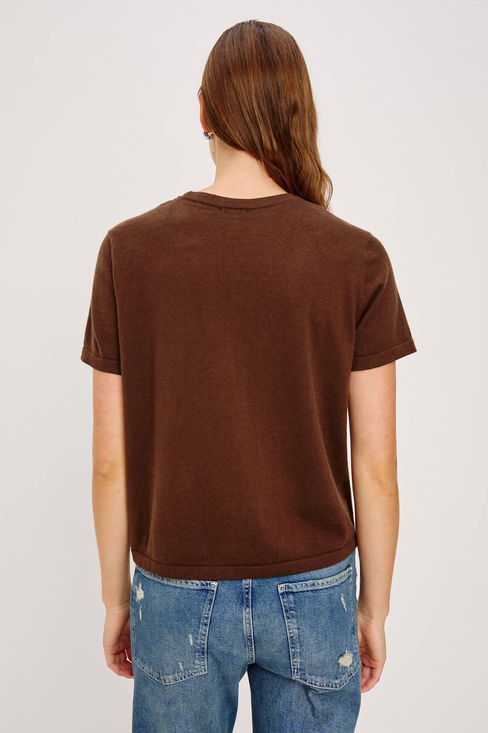Rails Cotton Cashmere T-Shirt in espresso - women's t-shirt - alternate view