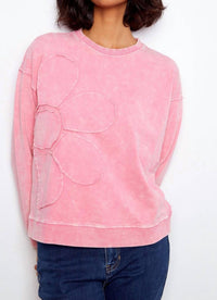 Charlie B - Long Sleeve Top With Flower Appliqué