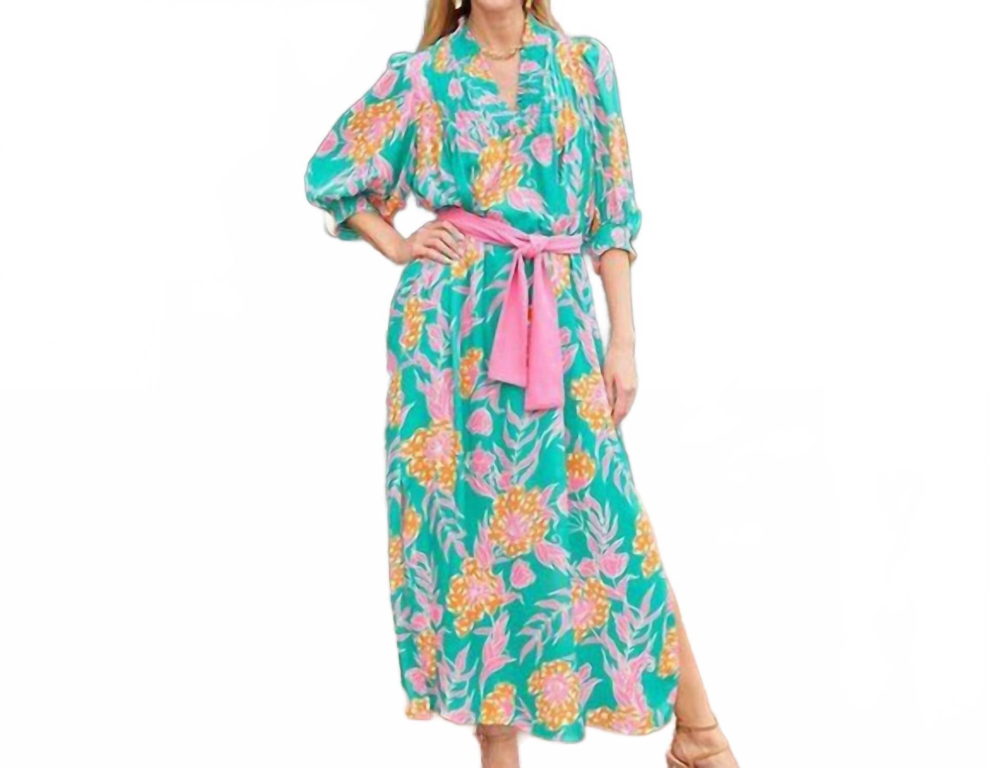 Jade - Elastic V-neck Maxi Dress