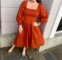 Umgee - Sunset Smocked Peasant Midi Dress