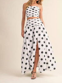 Klesis - Lottie Polka Dot Bubble Hem Skirt Set