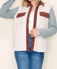 Staccato - Color Block Button Up Shacket