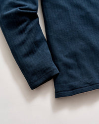 Billy Reid Long-sleeve Herringbone Polo in carbon blue - women's long sleeve top - alternate view