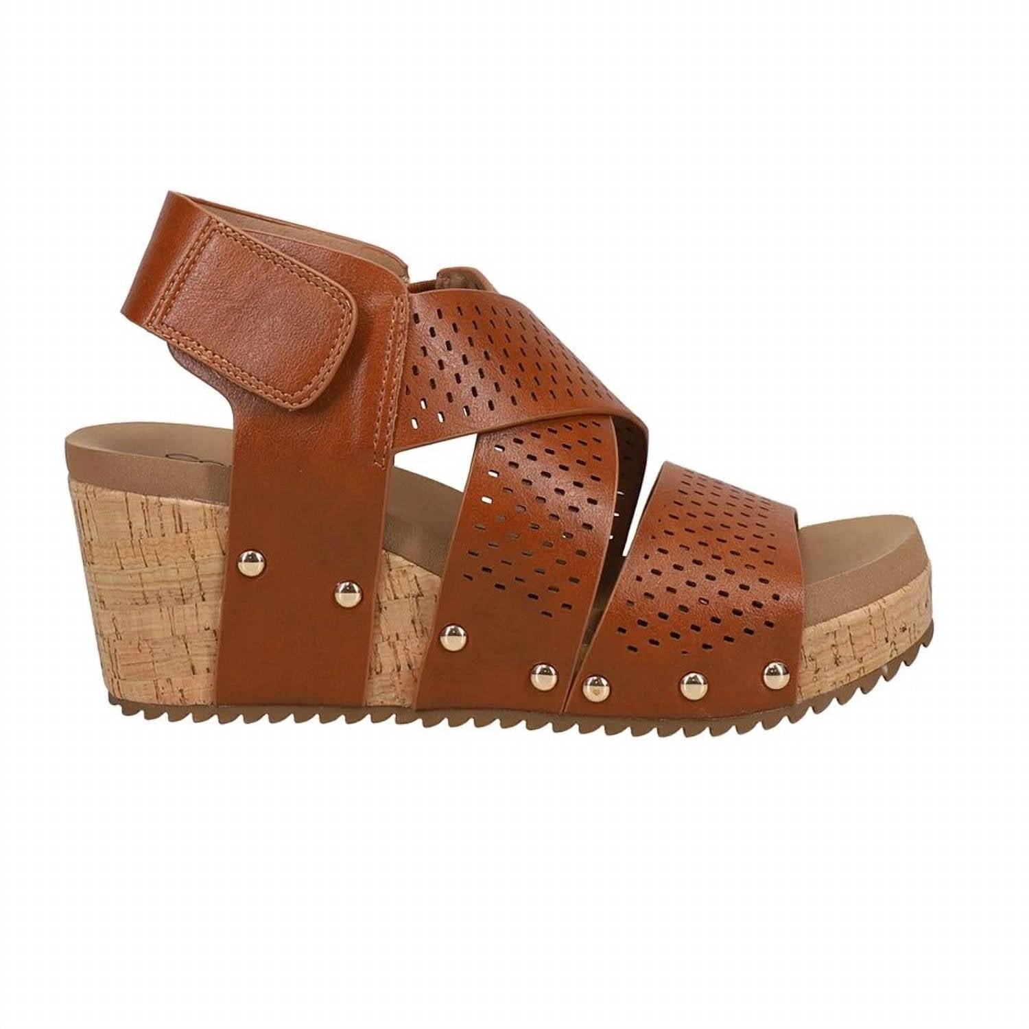 Corkys Footwear Women's Guilty Pleasure Platform Sandals in cognac - women's shoe - alternate view