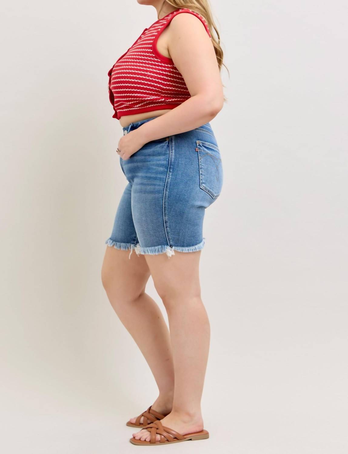 Judy Blue - High Waist Bermuda Denim Short
