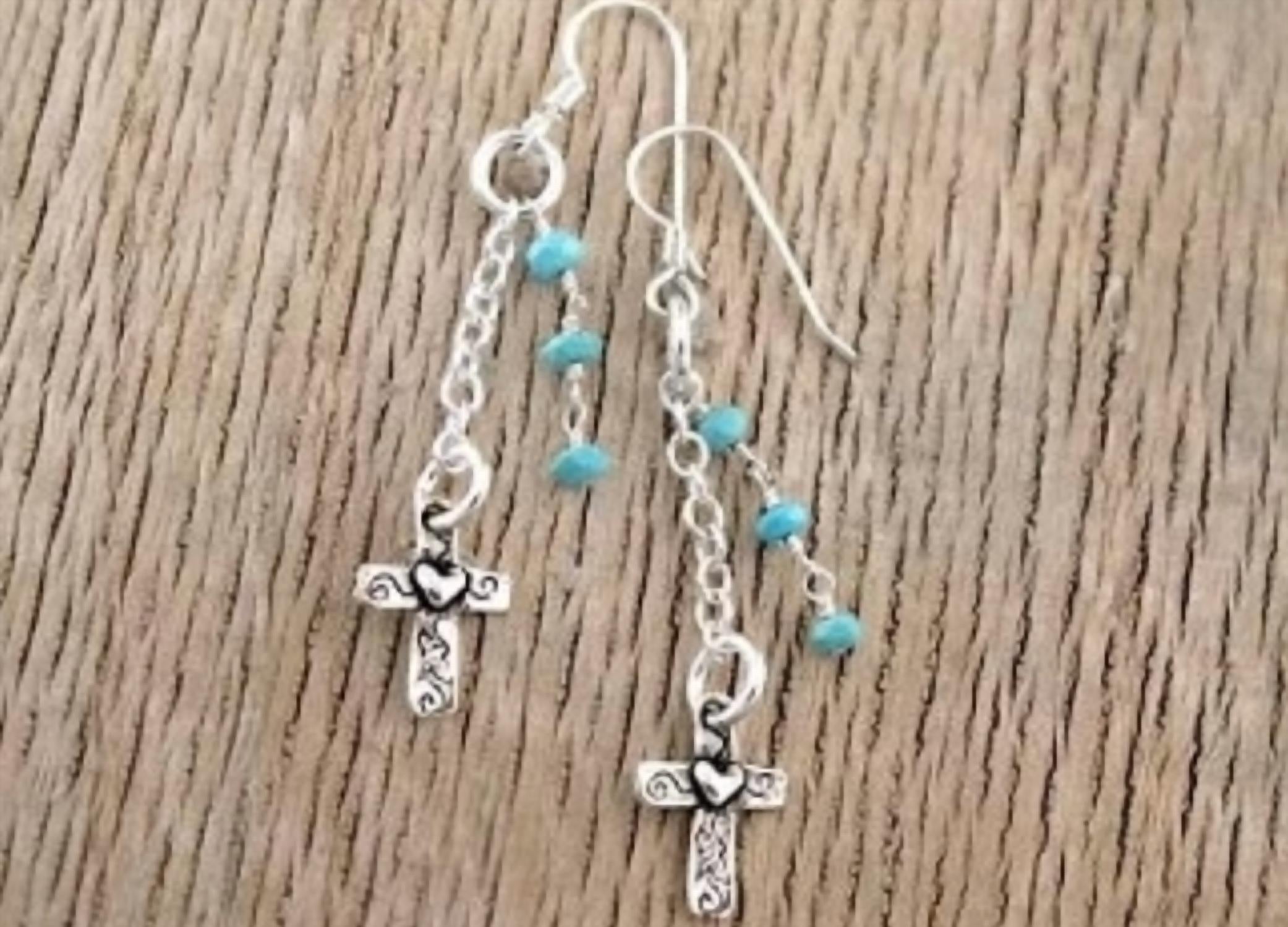 Island Cowgirl Women's Bold Faith Earrings in silver - women's jewelry
