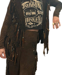 Pat Dahnke - Women's Short V Back Fringed And Feathered Jacket