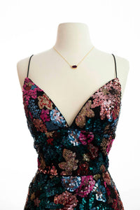 Nox-Ny - Women's Sequin Lace Up Cocktail Dress