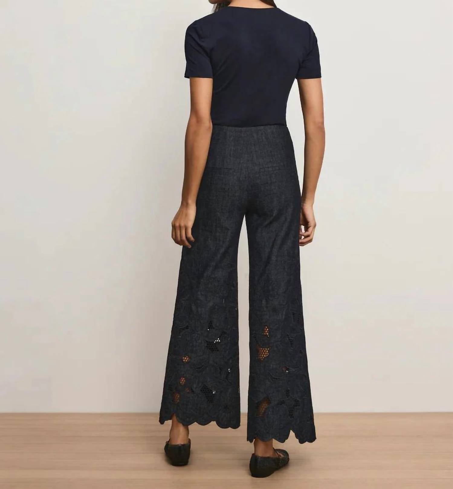 Veronica Beard - Osborne Wide-leg Eyelet Pant