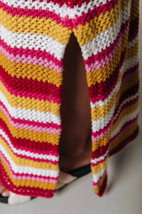 Colourful Rebel - Summer Sunset Crochet Knit Tank Dress