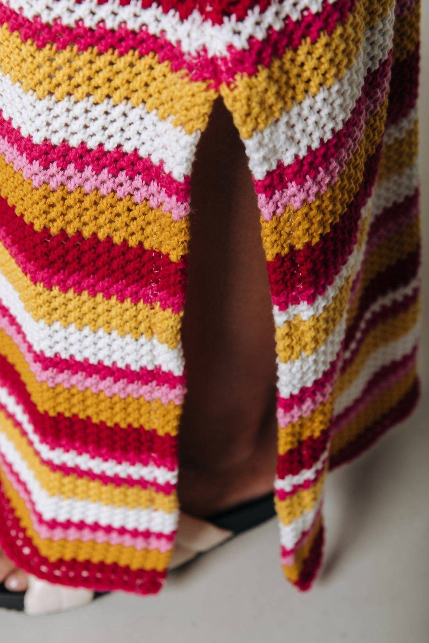 Colourful Rebel - Summer Sunset Crochet Knit Tank Dress