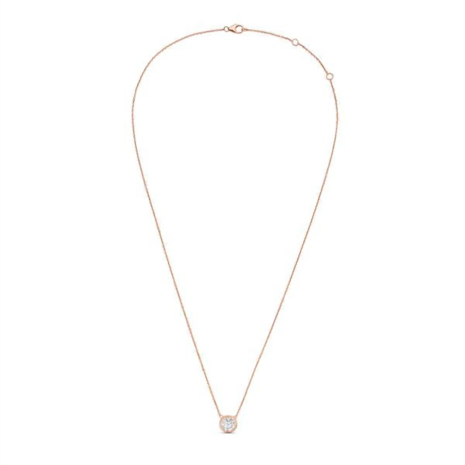 Diana M Jewels - 2.00 Ct Lab-grown Round-shaped Diamond Bezel Pendant Necklace