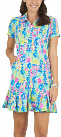 Ibkul - Women's Lilli Print Godet Golf Dress