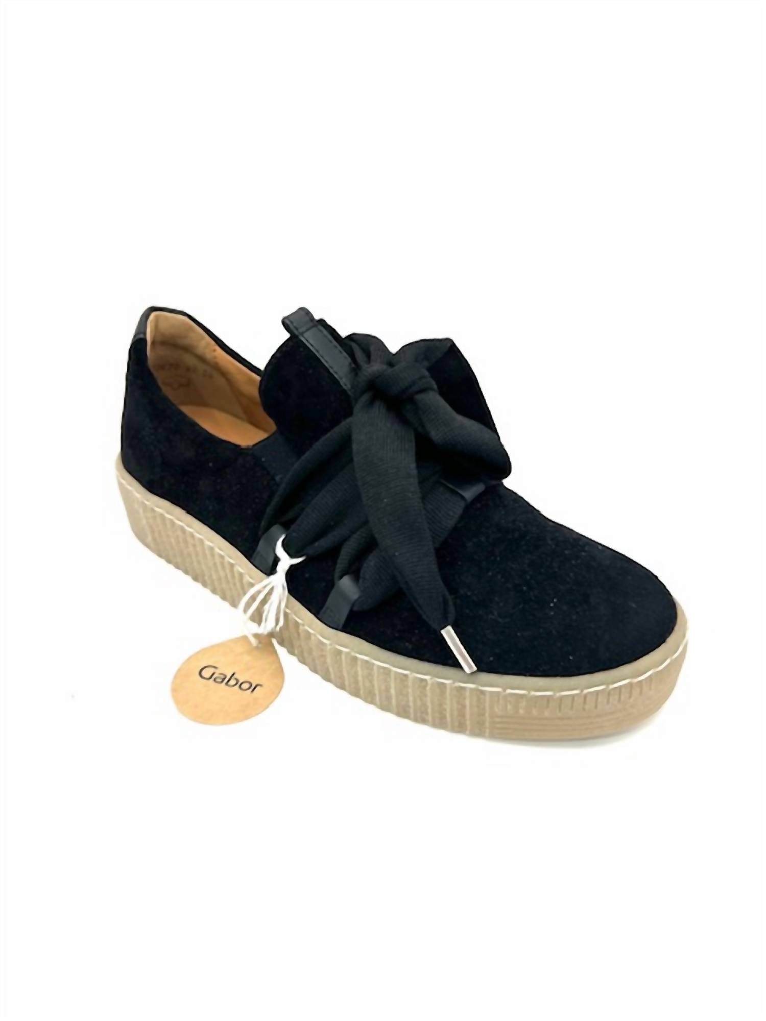 GABOR Women's 53.333.10 Lacey Slip On in black - women's sneaker