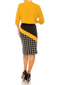 Maya Brooke - Angled Contrast Print Jacket Dress