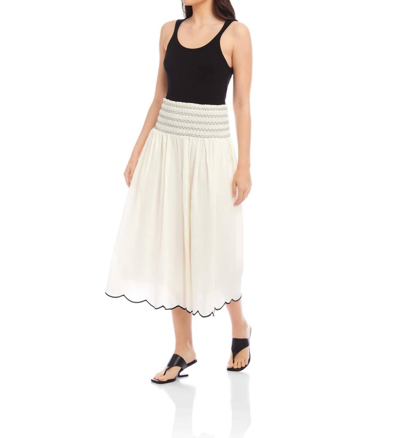 Fifteen Twenty - Elsa Smocked Waist Midi Skirt