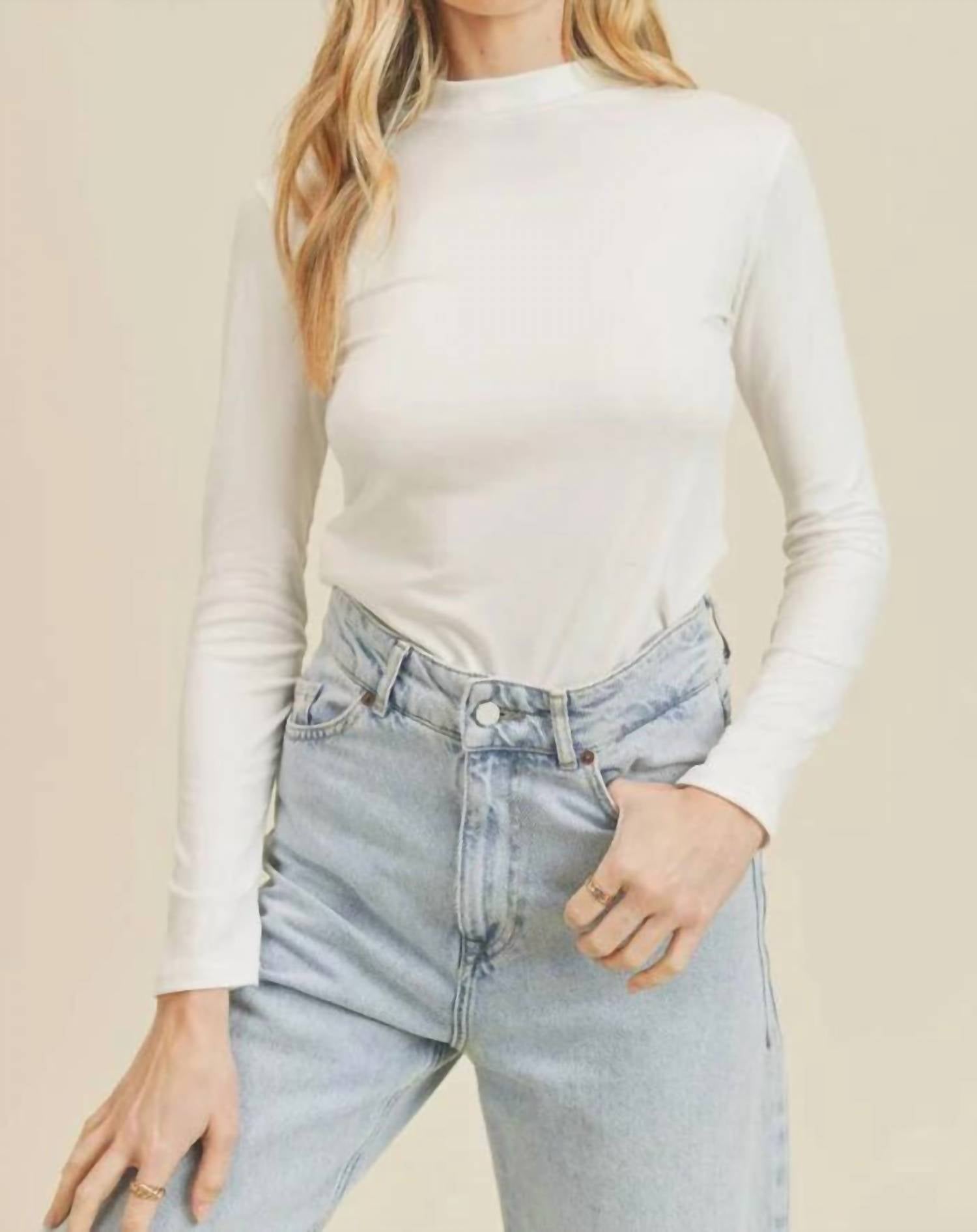 Zenana - Mock Neck Long Sleeve Top