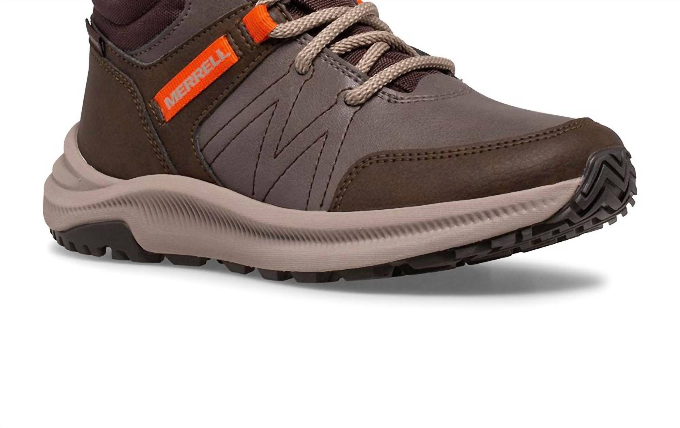 MERRELL Big Kid's Greylock Hiking Boots in brown - kids' boots