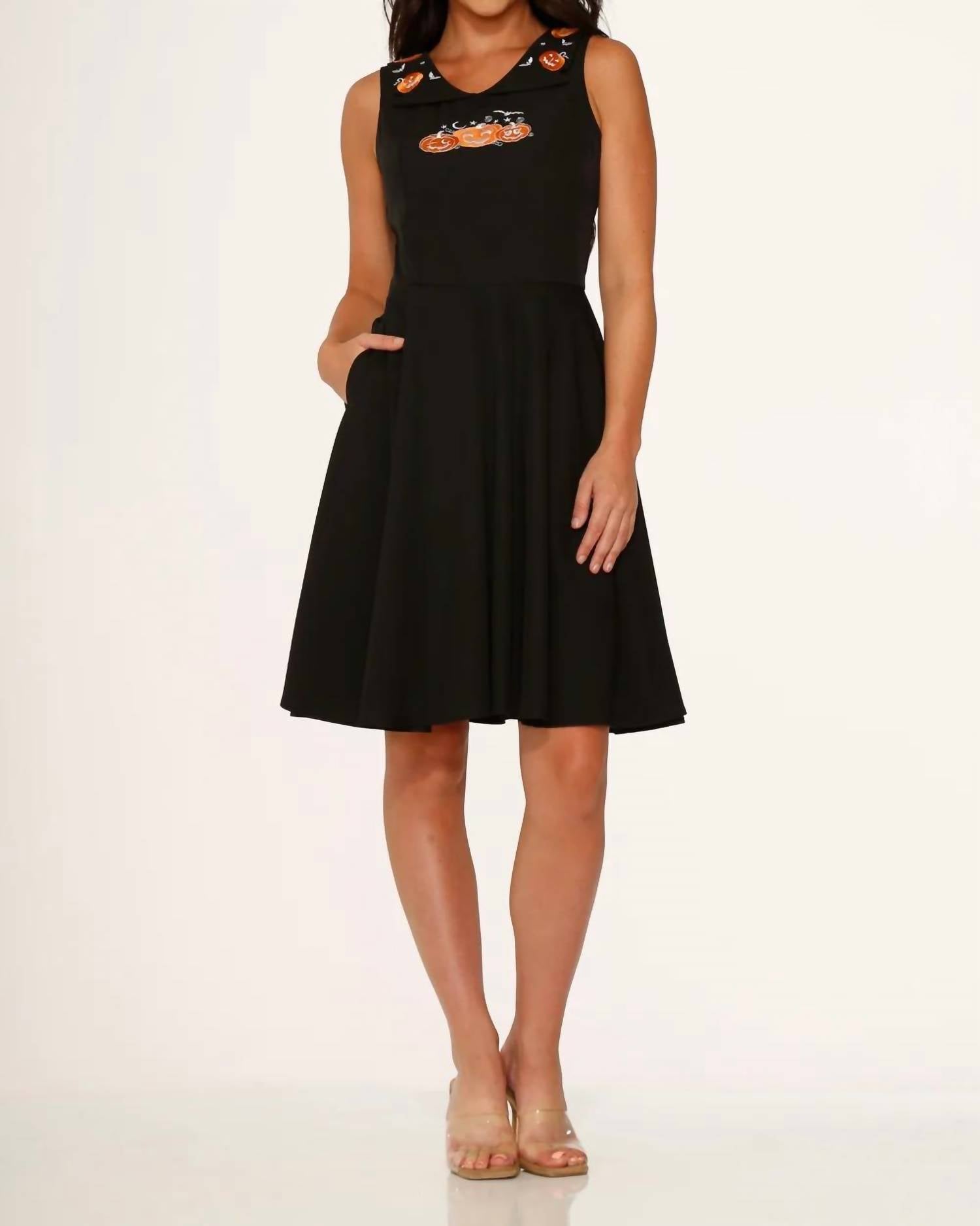 Orchid Bloom - Embroidery Swing Dress