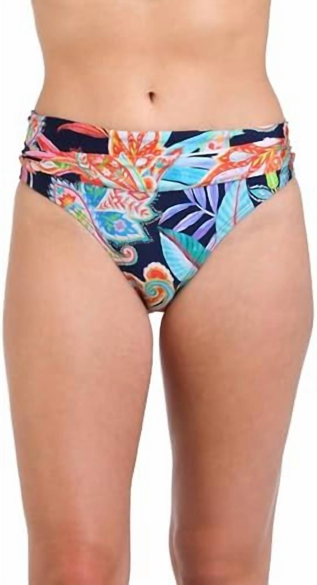 La Blanca - Women's Tropidelic Shirred Band Bikini Bottom