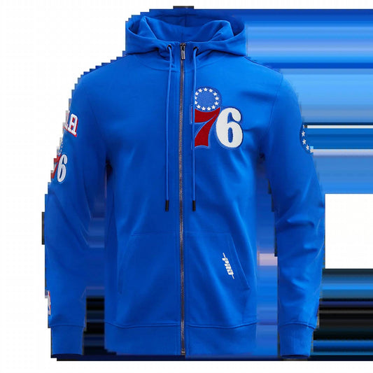 Pro Standard - NBA Philadelphia 76ers CLASSIC CHENILLE MEN’S FULL ZIP PULLOVER HOODIE