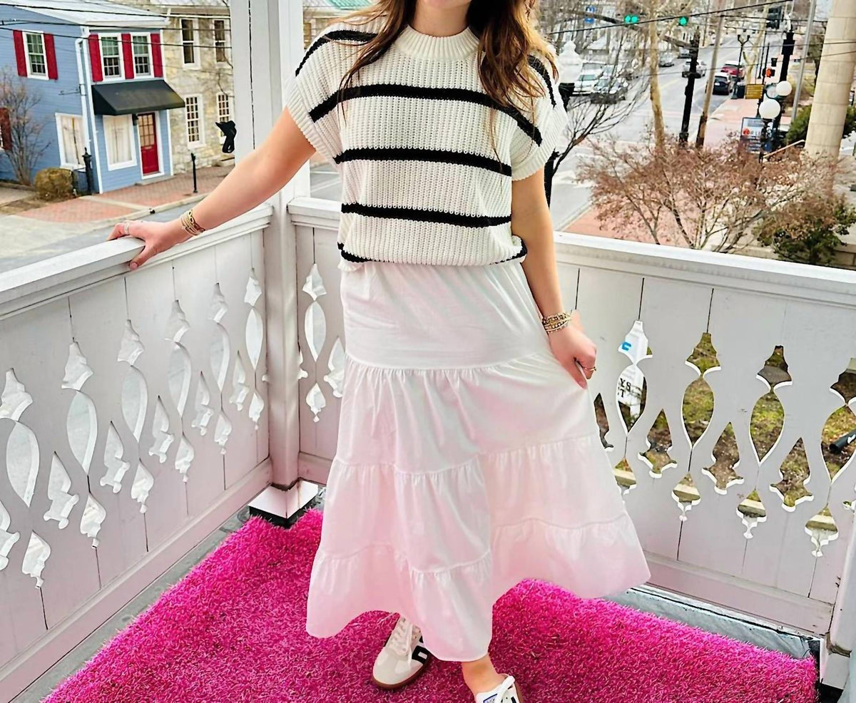 Elan - Women's Stripe Sweater Skirt Combo Dress