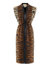 Emily McCarthy Meme Tiger Jacquard Dress in brown - women's dress - view 4
