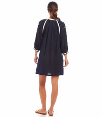 Karen Kane - Basilia Blouson Sleeve Embroidered Mini Peasant Dress