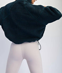 Rae Mode - Sherpa Mock Neck Quarter Zip Jacket