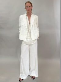Kulson Courtney Wide Leg Pants in ivory linen - women's pants - alternate view
