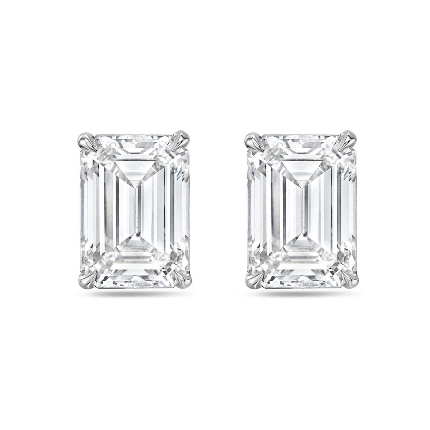 Diana M Jewels - 1.5 Cts Lab Grown Emerald Cut Stud Earrings