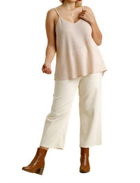 Umgee - Waffle Knit V-neck Tank Top