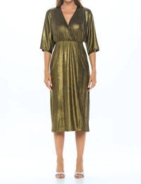 Reneec. - Kimono V Neck Dress With Slit