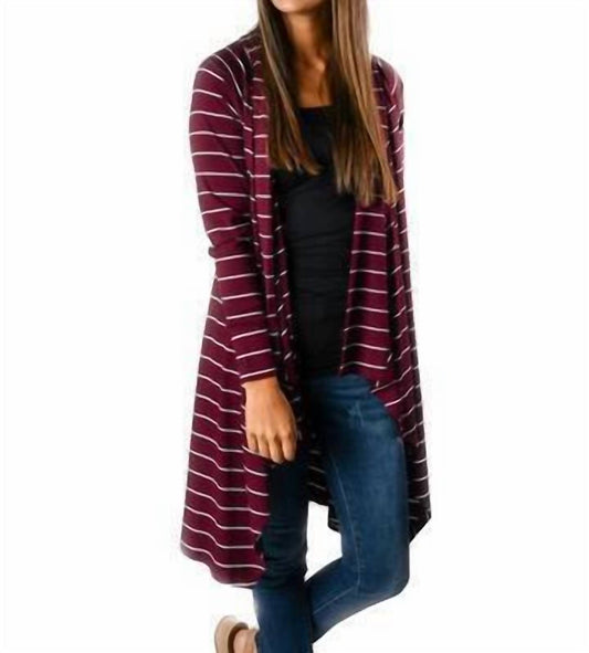 Hawthorne - Stripe Waterfall Cardigan