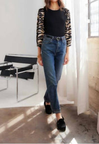 Fifteen Twenty - Contrast Lory Velvet Top