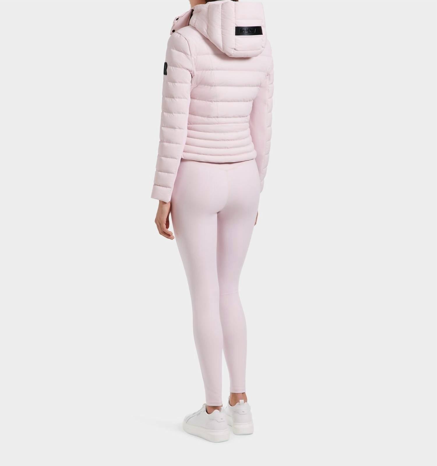 Rudsak Melissa Matte Lightweight Down Jacket in light pink - women's jacket - detail view