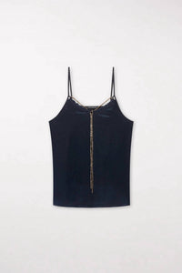 Luisa Cerano - Rhinestone Cord Spaghetti Top