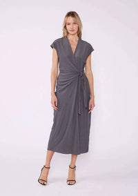 Lovestitch - Cap Sleeve Midi Wrap Dress