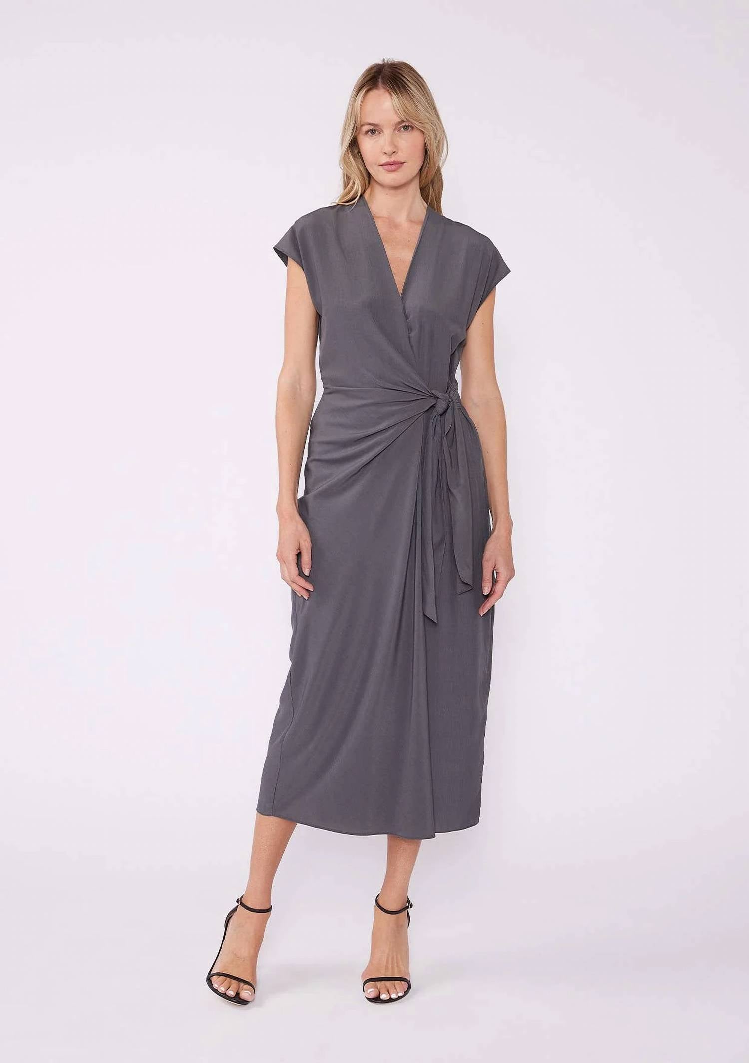 Lovestitch - Cap Sleeve Midi Wrap Dress