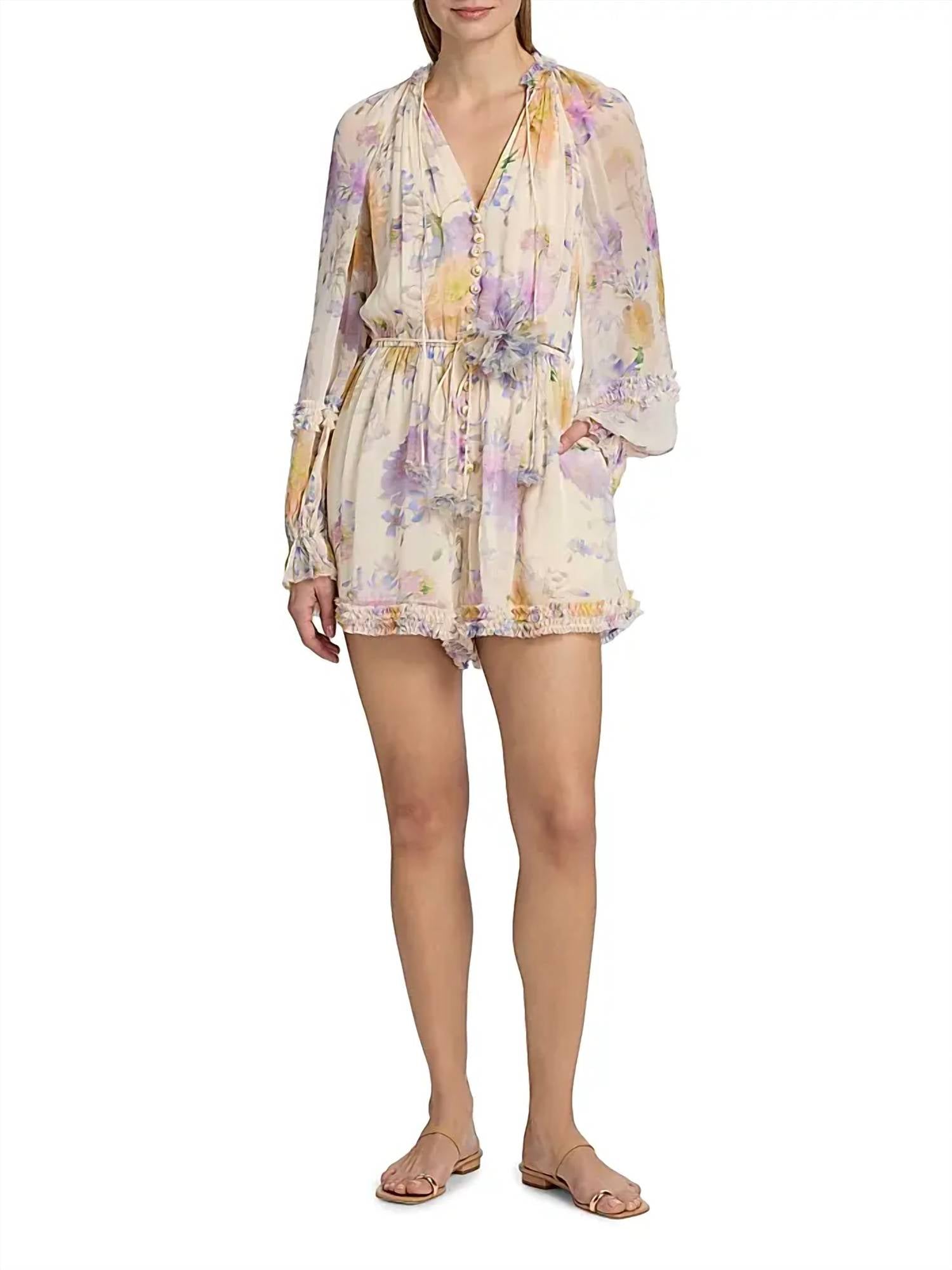 Zimmermann - Luna Ruffle Playsuit Romper
