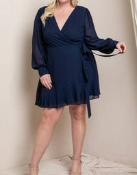 Long Sleeve Wrap Dress